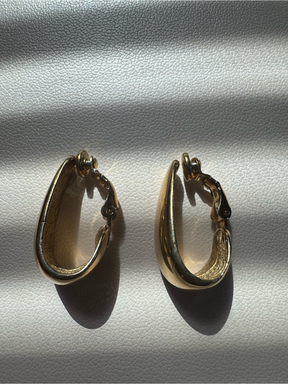 Givenchy Vintage Gold Tone Curved Hoop Clip-On Earrings